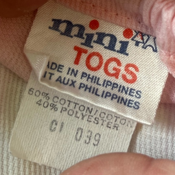 Vintage Mini Togs Pink Peekaboo Kitty Shortalls - Picture 6 of 7